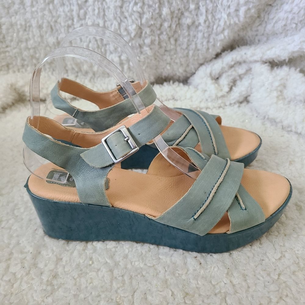 Korks by Kork Ease Teal Wedge Platform Sandal Size 9